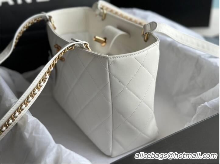 Grade Quality CHANEL Calfskin & Gold-Tone Metal AS3508 white