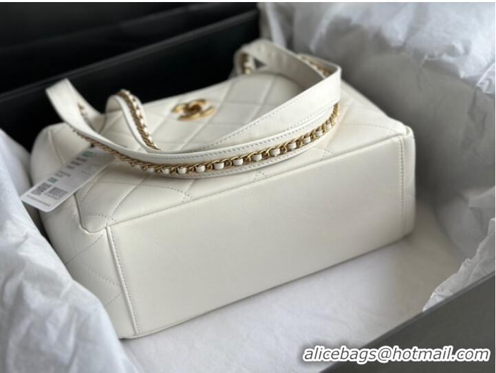 Grade Quality CHANEL Calfskin & Gold-Tone Metal AS3508 white