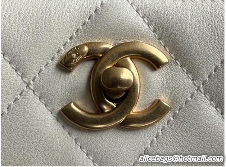 Grade Quality CHANEL Calfskin & Gold-Tone Metal AS3508 white