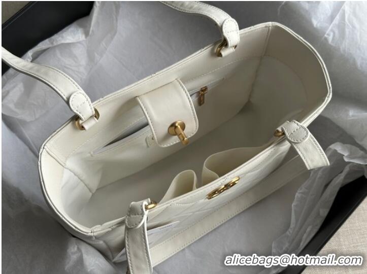 Grade Quality CHANEL Calfskin & Gold-Tone Metal AS3508 white