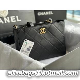 Affordable Price CHANEL Calfskin & Gold-Tone Metal AS3508 black