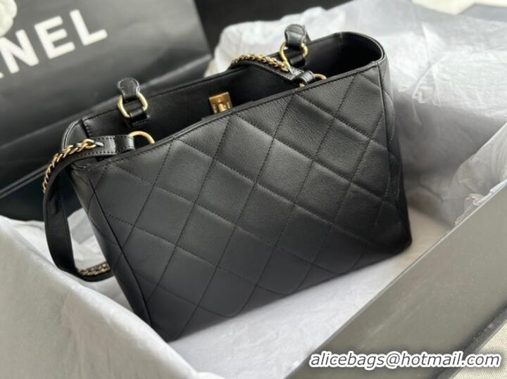 Affordable Price CHANEL Calfskin & Gold-Tone Metal AS3508 black