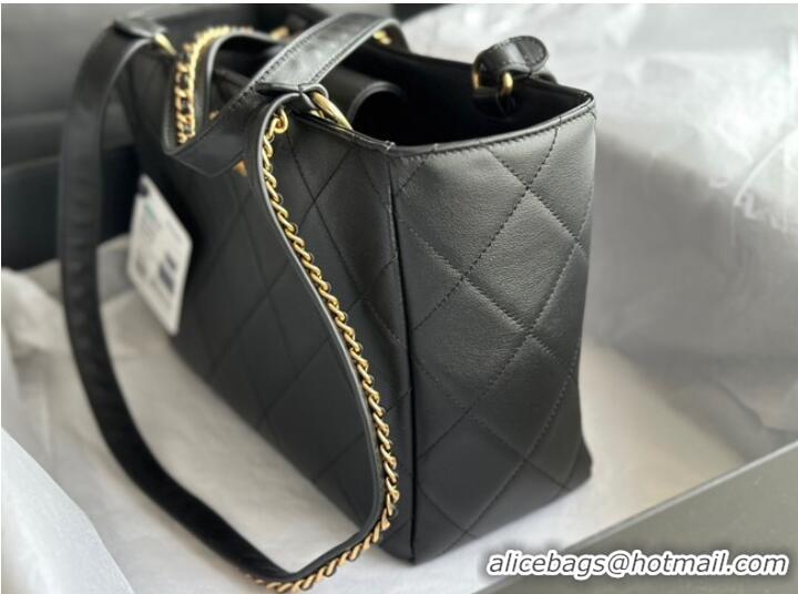 Affordable Price CHANEL Calfskin & Gold-Tone Metal AS3508 black