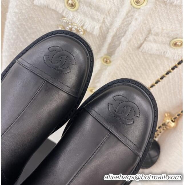 Discount Chanel Calfskin Ankle Boots Black 101294