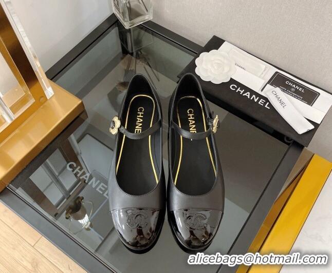 Best Quality Chanel Calfskin Mary Janes Ballerinas G39582 Black 101297