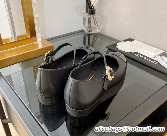 Best Quality Chanel Calfskin Mary Janes Ballerinas G39582 Black 101297