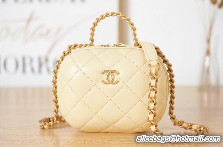 Promotional Discount Chanel 22S top handle cosmetic bag AS3066 light yellow