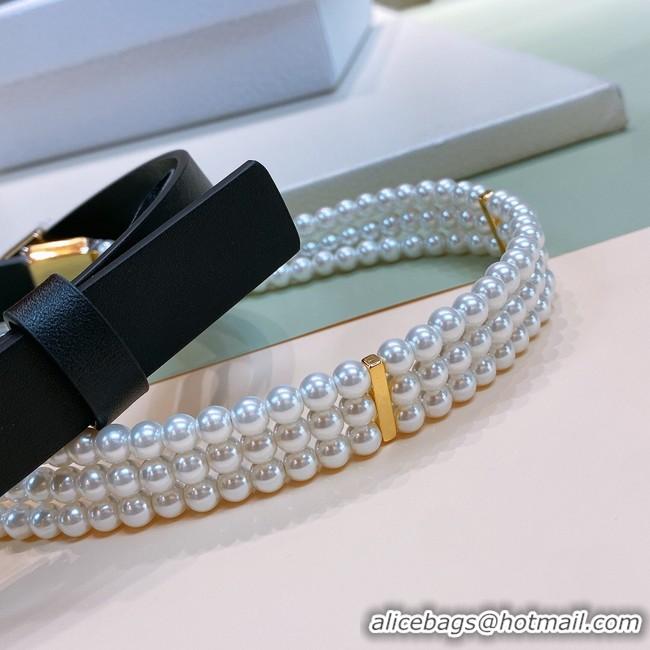 Low Cost DIOR CARO PEARLS BELT 22 MM B0286UWFR black