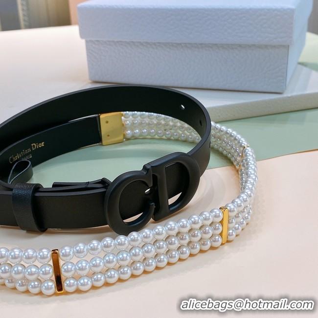 Purchase DIOR CARO PEARLS BELT 22 MM B0286UWFB black