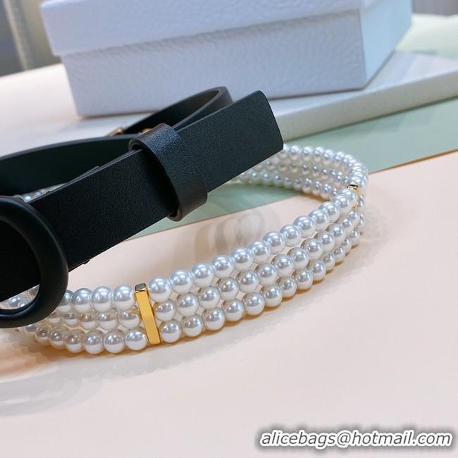 Purchase DIOR CARO PEARLS BELT 22 MM B0286UWFB black