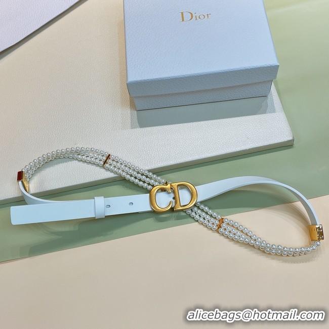 Charming DIOR CARO PEARLS BELT 22 MM B0286UWFB white