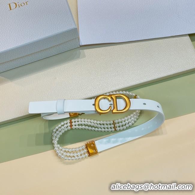 Charming DIOR CARO PEARLS BELT 22 MM B0286UWFB white