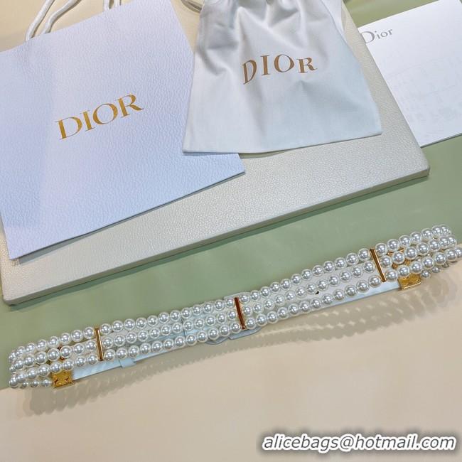 Good Product DIOR CARO PEARLS BELT 30 MM B0292UWFR white