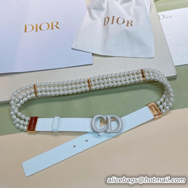 Good Product DIOR CARO PEARLS BELT 30 MM B0292UWFR white