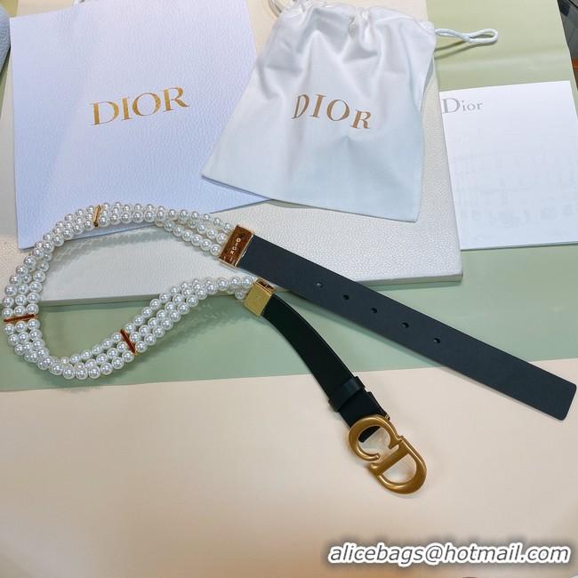 Top Grade DIOR CARO PEARLS BELT 30 MM B0292UWFR black