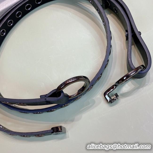 Good Quality DIOR SHOW BELT Smooth Calfskin with Ruthenium-Finish Metal Eyelets 15 MM B0298BW