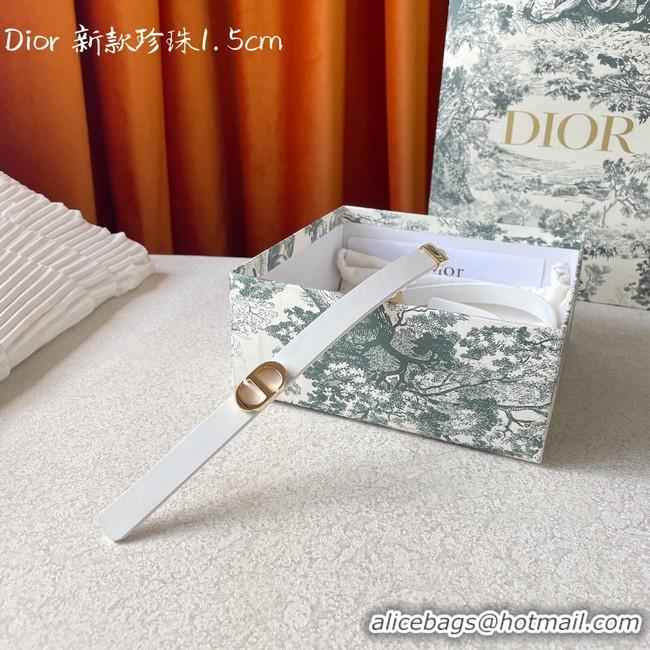 Good Looking DIOR CARO PEARLS 15 MM BELT Calfskin 0286UW