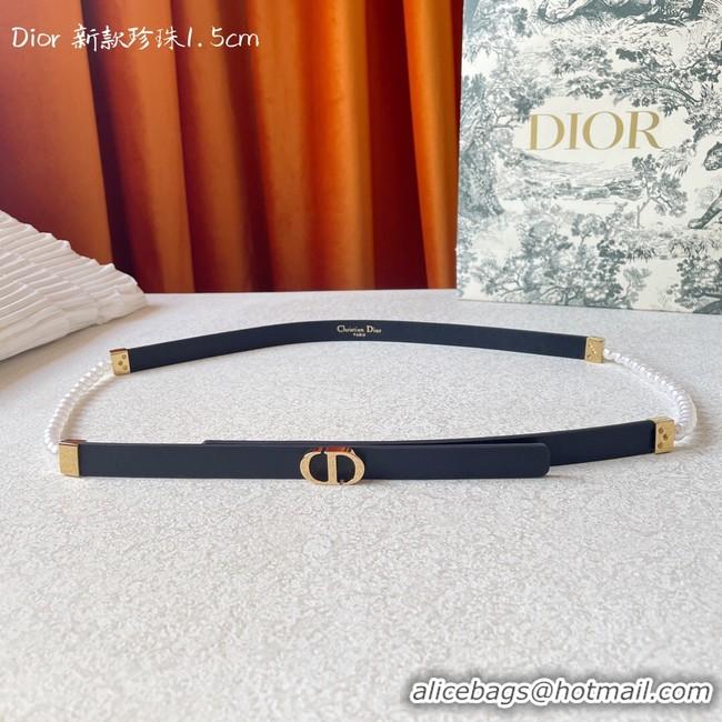 Sumptuous DIOR CARO PEARLS 15 MM BELT Calfskin 0287UW