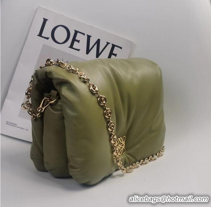 Top Grade Loewe Puffer Goya Original Sheepskin Leather Bag 9801 Green