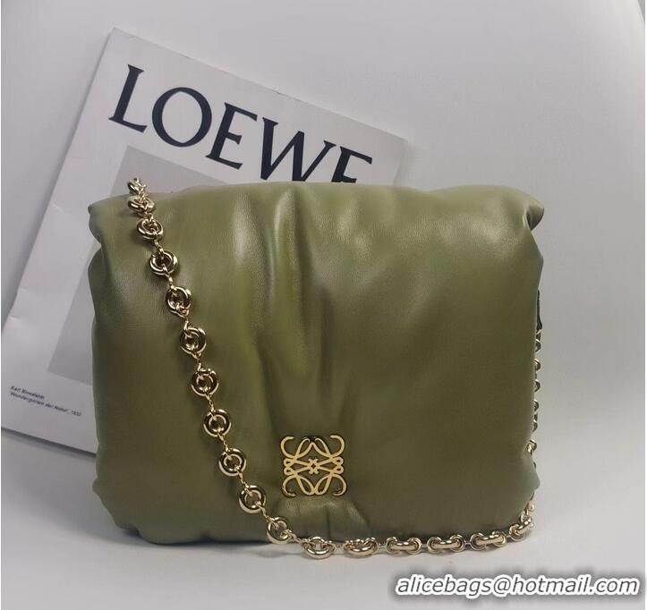 Top Grade Loewe Puffer Goya Original Sheepskin Leather Bag 9801 Green