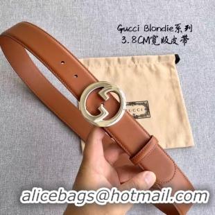 Luxurious Gucci Blondie 38MM leather belt 703147-2