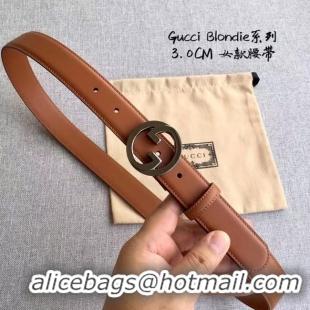 Shop Duplicate Gucci Blondie 30MM leather belt 703148-1