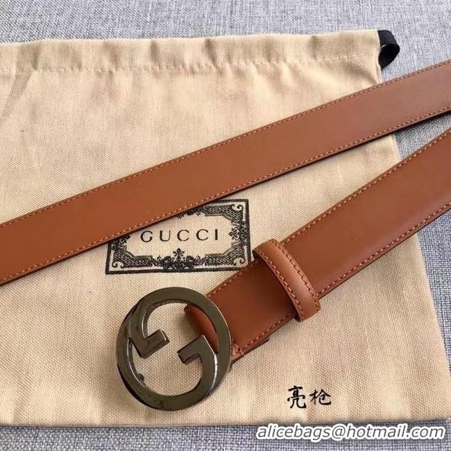 Shop Duplicate Gucci Blondie 30MM leather belt 703148-1