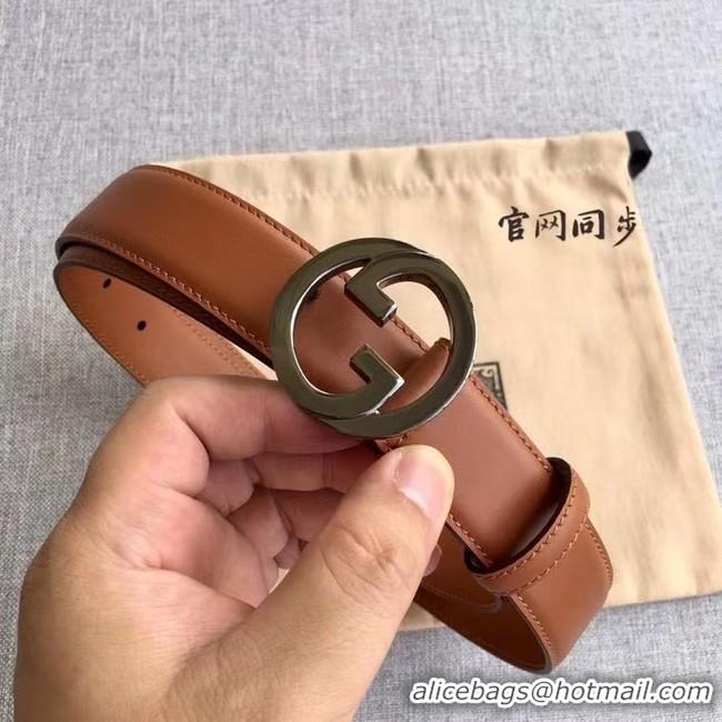 Shop Duplicate Gucci Blondie 30MM leather belt 703148-1