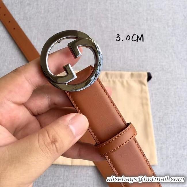 Shop Duplicate Gucci Blondie 30MM leather belt 703148-1