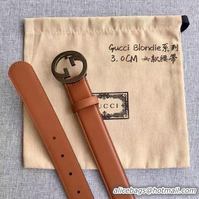 Shop Duplicate Gucci Blondie 30MM leather belt 703148-1