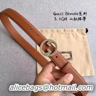 Charming Gucci Blondie 30MM leather belt 703148-3