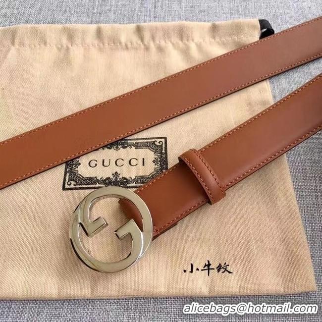 Charming Gucci Blondie 30MM leather belt 703148-3