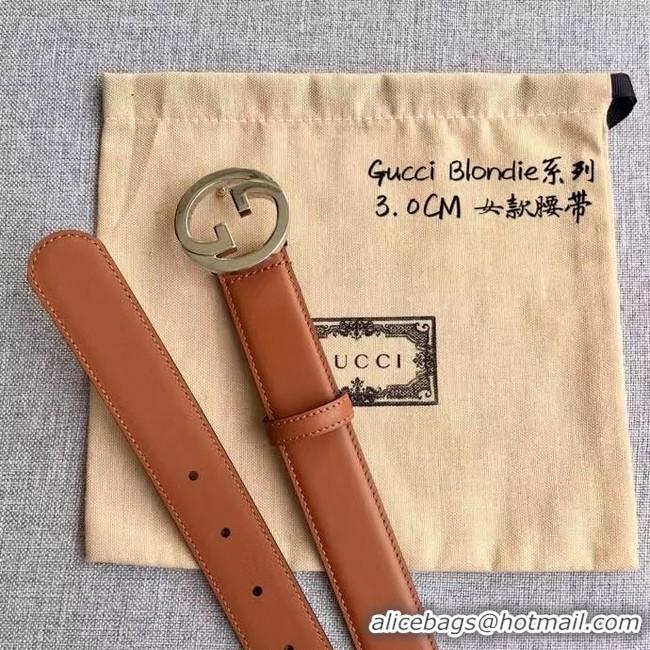 Charming Gucci Blondie 30MM leather belt 703148-3