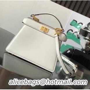 Inexpensive FENDI Peekaboo ISeeU Petite padded nappa leather bag 8BN335 White