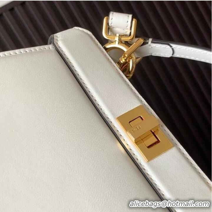 Inexpensive FENDI Peekaboo ISeeU Petite padded nappa leather bag 8BN335 White