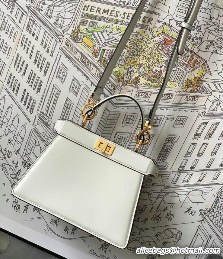 Inexpensive FENDI Peekaboo ISeeU Petite padded nappa leather bag 8BN335 White