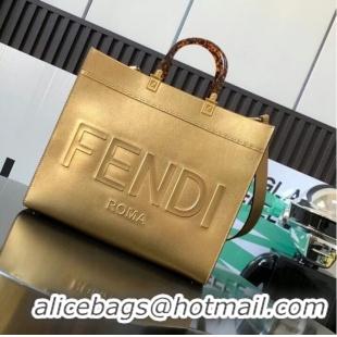 Buy Discount Fendi Sunshine Medium leather shopper 8BH386A gold