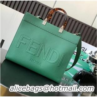 Well Crafted Fendi Sunshine Medium leather shopper 8BH386A green