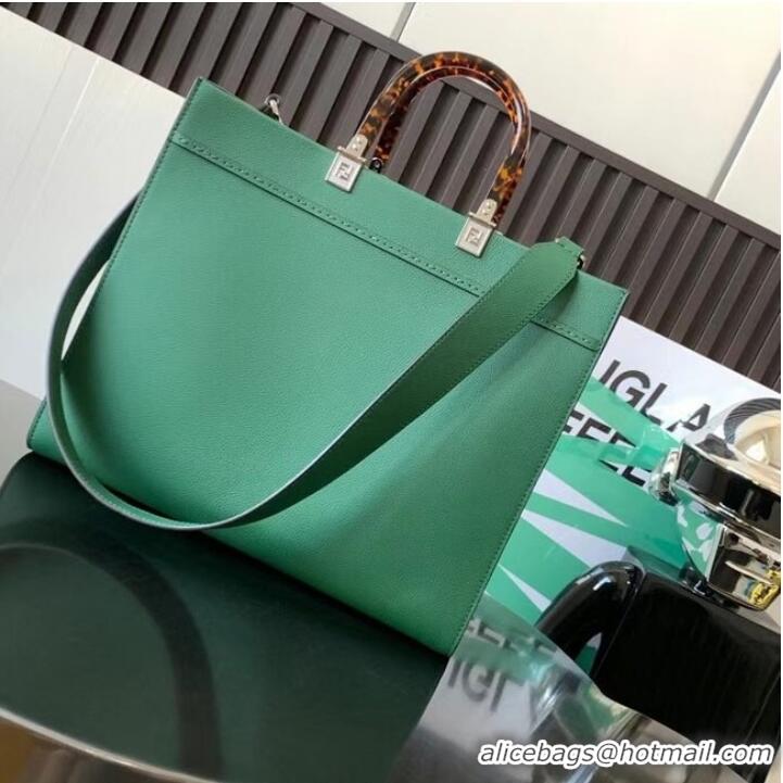 Well Crafted Fendi Sunshine Medium leather shopper 8BH386A green