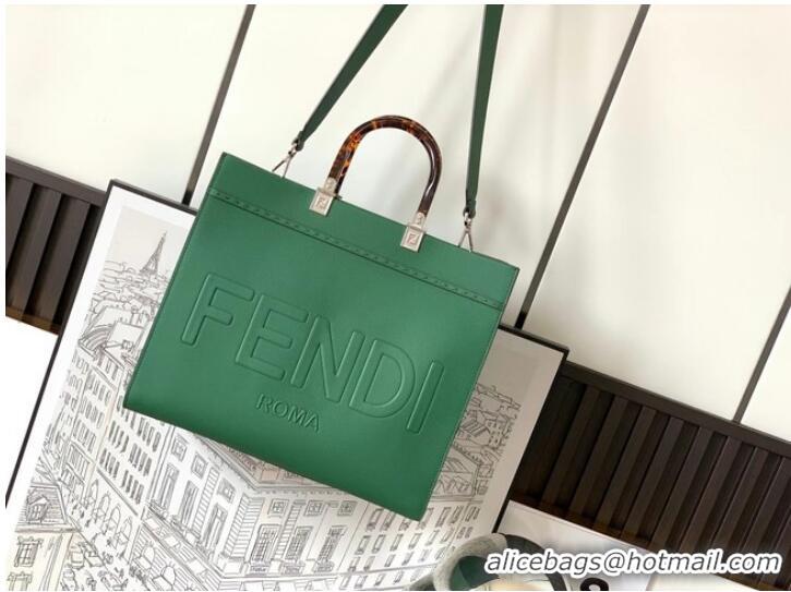 Well Crafted Fendi Sunshine Medium leather shopper 8BH386A green