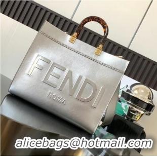 Reasonable Price Fendi Sunshine Medium leather shopper 8BH386A silver