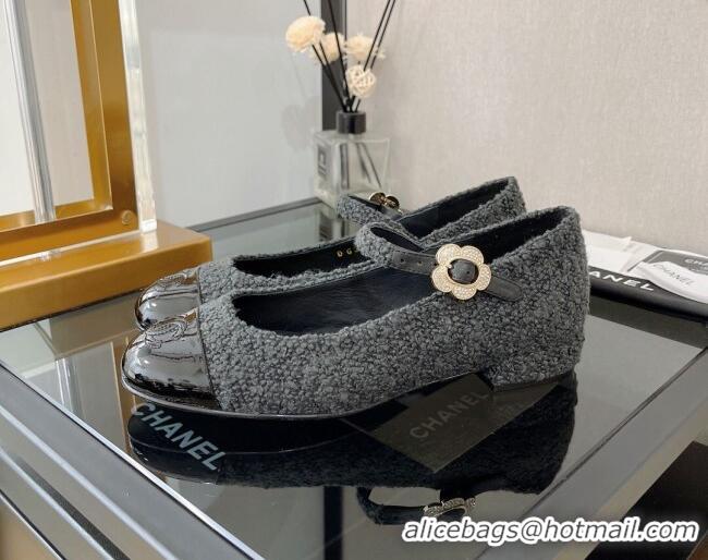 Super Chanel Tweed Mary Janes Ballerinas G39582 Grey