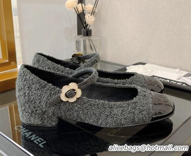 Super Chanel Tweed Mary Janes Ballerinas G39582 Grey