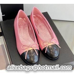 Grade Quality Chanel Lambskin Ballerinas with Bow Pink 012117