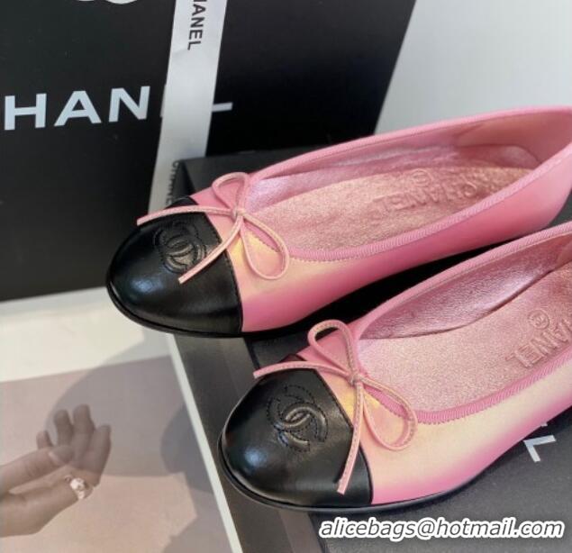 Grade Quality Chanel Lambskin Ballerinas with Bow Pink 012117