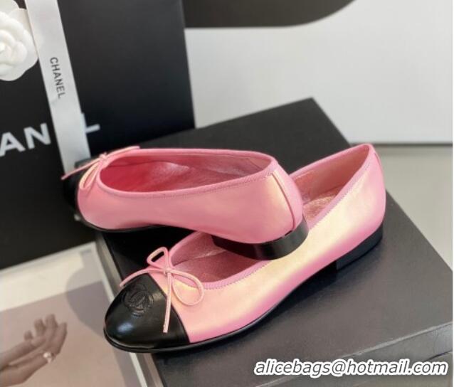 Grade Quality Chanel Lambskin Ballerinas with Bow Pink 012117