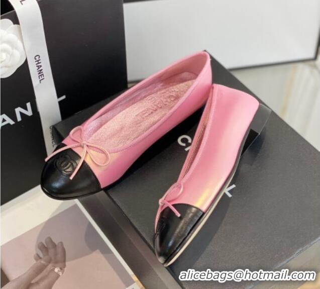 Grade Quality Chanel Lambskin Ballerinas with Bow Pink 012117