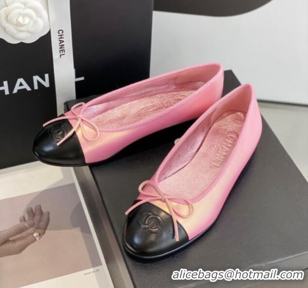 Grade Quality Chanel Lambskin Ballerinas with Bow Pink 012117