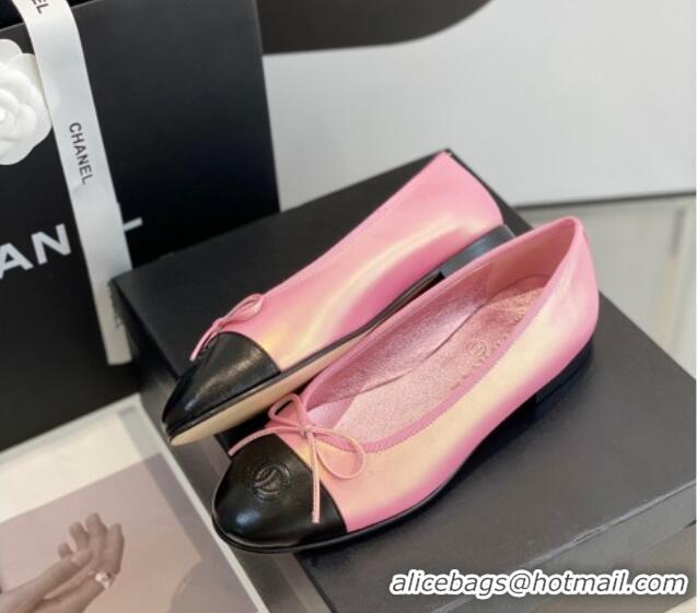 Grade Quality Chanel Lambskin Ballerinas with Bow Pink 012117