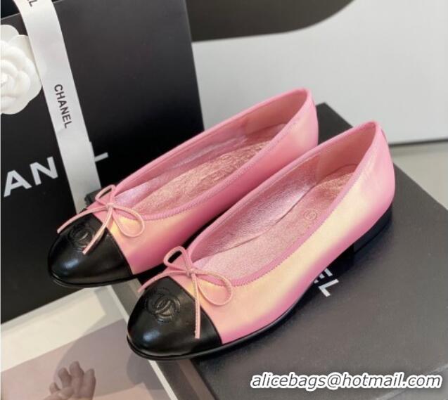 Grade Quality Chanel Lambskin Ballerinas with Bow Pink 012117